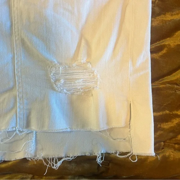 AG The Erin Distressed Pencil Skirt White 26 - Picture 3 of 11